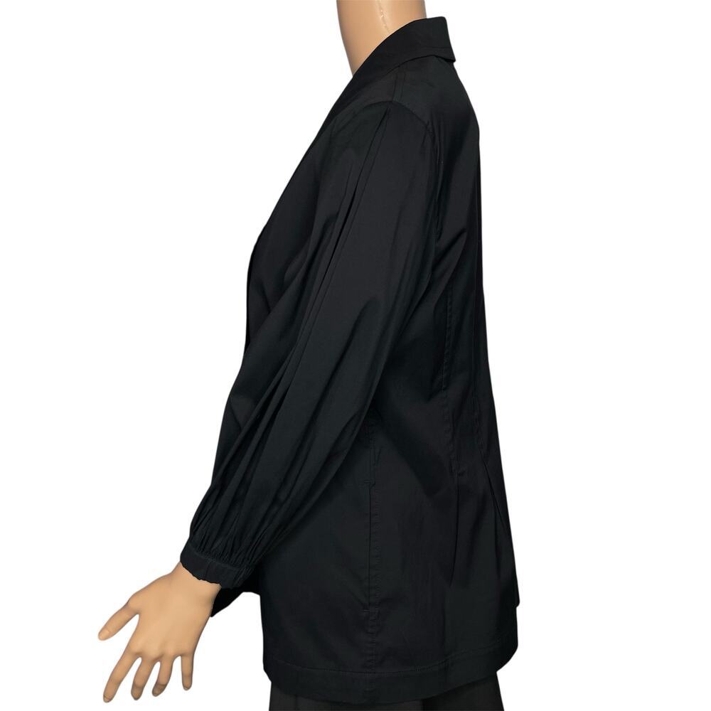Lafayette 148 NY Tailored Stretch Blazer Black Size S Open Front Collared Jacket - Picture 2 of 11